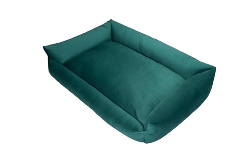 Grand Filippo Hundebett Grosse Hunde Waschbar mit Reißverschluss 120x90 cm - Grün Hundesofa XXL mit Öko-Tex-100-Zertifikat - Hundekorb mit Anti-Rutsch-Funktion - Velvet von Grand Filippo