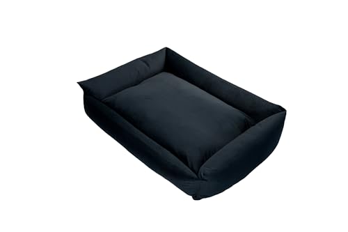 Grand Filippo Hundebett Grosse Hunde Waschbar mit Reißverschluss 95x75 cm - Schwarz Hundesofa XXL mit Öko-Tex-100-Zertifikat - Hundekorb mit Anti-Rutsch-Funktion - Velvet von Grand Filippo