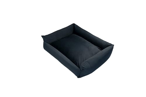 Grand Filippo Hundebett Mittelgroße Hunde Waschbar mit Reißverschluss 75x65 cm - Schwarz Hundesofa mit Öko-Tex-100-Zertifikat - Hundekorb mit Anti-Rutsch-Funktion - Velvet von Grand Filippo