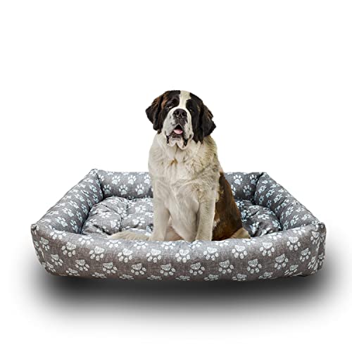 Grand Filippo Hundebett Wasserdicht - Hundebetten für Kleine und Große Hunde - Hunde Bett rutschfeste Unterseite - Hundekorb - Hundekörbchen 120x90x20 Blaue Pfote Grand Filippo Hundebett Wasserdicht - Hundebetten für Kleine und Große Hunde - Hunde Bett rutschfeste Unterseite - Hundekorb - Hundekörbchen 120x90x20 Blaue Pfote von Grand Filippo