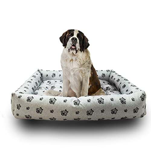 Grand Filippo Hundebett Wasserdicht - Hundebetten für Kleine und Große Hunde - Hunde Bett rutschfeste Unterseite - Hundekorb - Hundekörbchen 120x90x20 Graues Leinen Liebe Meinen Hund Grand Filippo Hundebett Wasserdicht - Hundebetten für Kleine und Große Hunde - Hunde Bett rutschfeste Unterseite - Hundekorb - Hundekörbchen 120x90x20 Graues Leinen Liebe Meinen Hund von Grand Filippo
