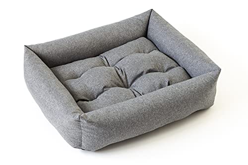 Grand Filippo Hundebett Wasserdicht - Hundebetten für Kleine und Große Hunde - Hunde Bett rutschfeste Unterseite - Hundekorb - Hundekörbchen 65x55x16 Grauer Flachs von Grand Filippo