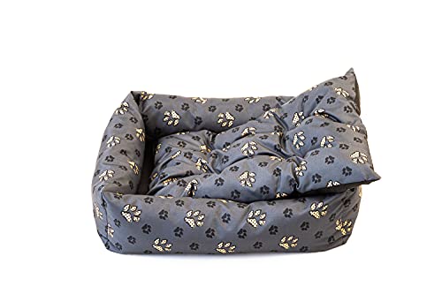 Grand Filippo Hundebett Wasserdicht - Hundebetten für Kleine und Große Hunde - Hunde Bett rutschfeste Unterseite - Hundekorb - Hundekörbchen 65x55x16 Große Pfote von Grand Filippo