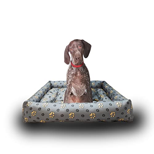 Grand Filippo Hundebett Wasserdicht - Hundebetten für Kleine und Große Hunde - Hunde Bett rutschfeste Unterseite - Hundekorb - Hundekörbchen 95x75x20 Große Pfote von Grand Filippo