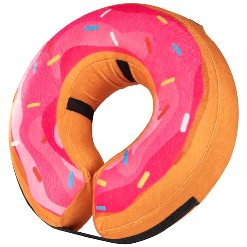 Grand Line Donut Aufblasbares Halsband für Hunde und Katzen, weicher Genesungs-Hundekegel nach Operationen, schützender Haustier-Halskegel für kleine, mittelgroße und große Hunde, blockiert nicht die von Grand Line