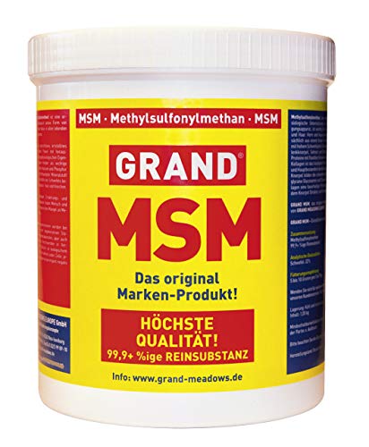 MSM-Pulver für Mensch und Pferd geeignet, Nahrungs-Ergänzungs-Mittel, organischer Schwefel - Methylsulfonylmethan, 99,9% Reinheit, 1KG Premium Ergänzungs-Futter höchster Qualität von Grand-Meadows Europe GmbH