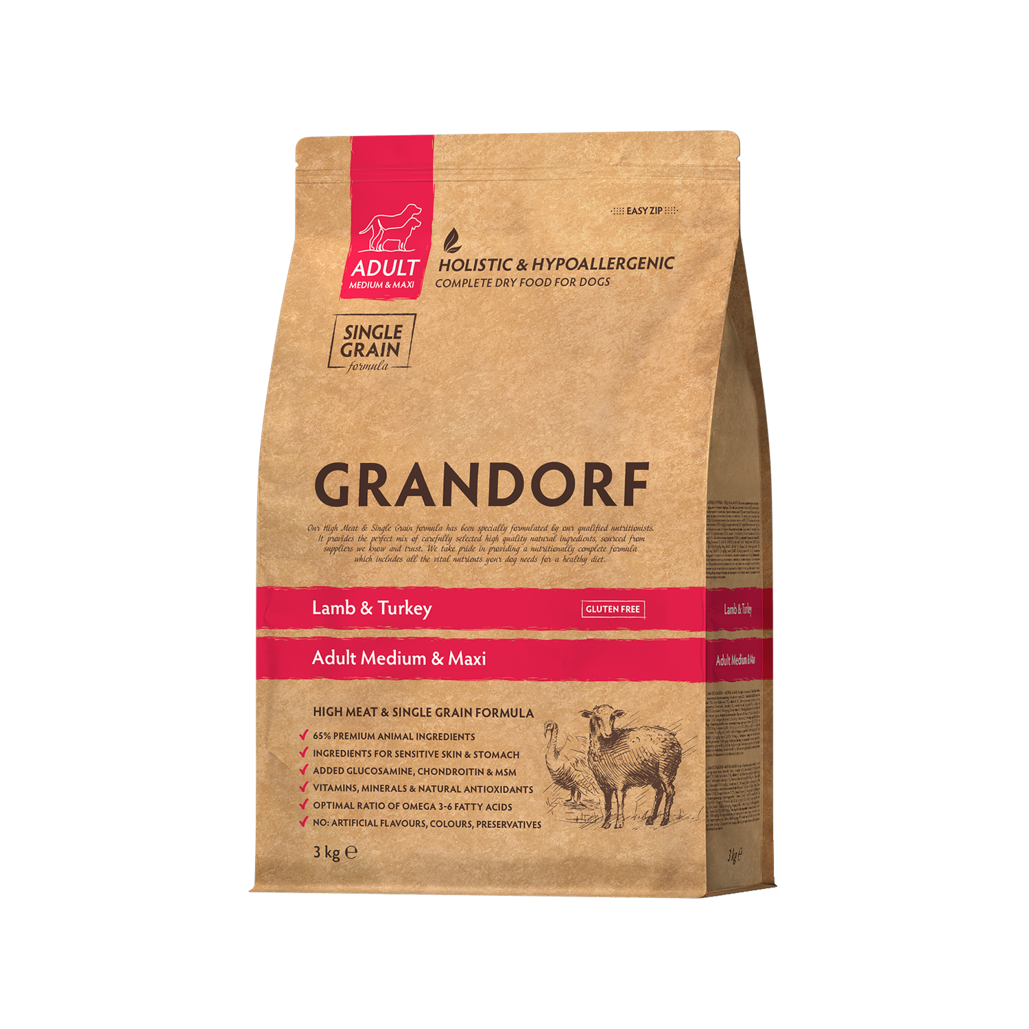 Grandorf Medium & Maxi Breeds Adult - Lamm & Truthahn - 3 kg von Grandorf