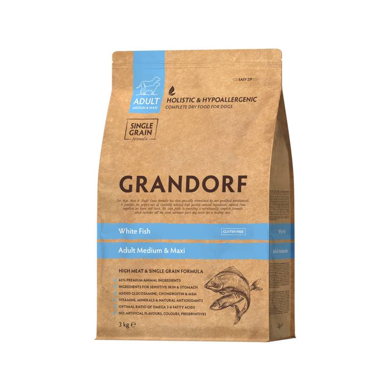 Grandorf Medium & Maxi Breeds Adult - Weißfisch - 3 kg Grandorf Medium & Maxi Breeds Adult - Weißfisch - 3 kg von Grandorf