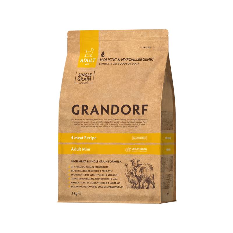Grandorf Mini Breeds Adult - 4 Meat - 3 kg Grandorf Mini Breeds Adult - 4 Meat - 3 kg von Grandorf