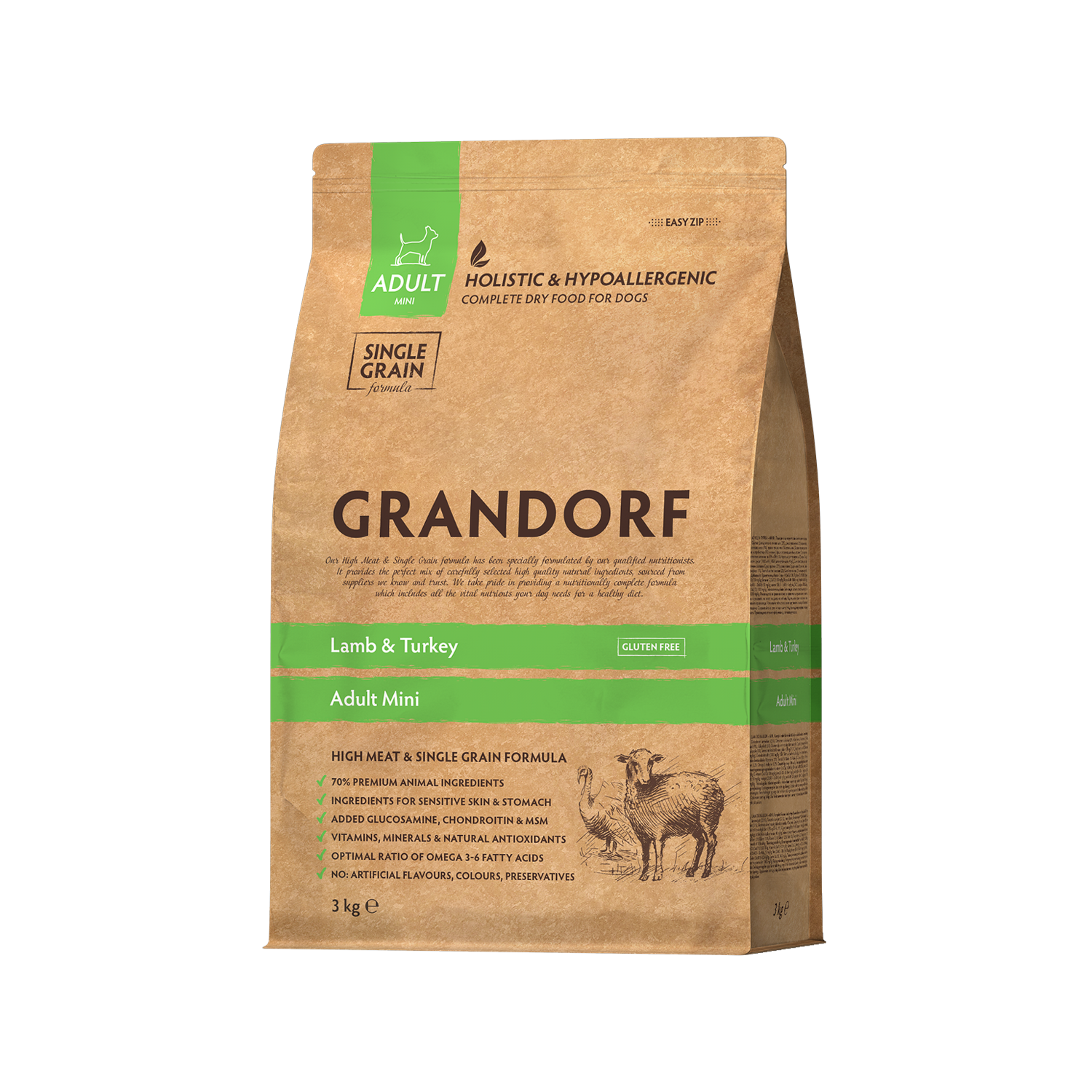 Grandorf Mini Breeds Adult - Lamm & Pute - 3 kg von Grandorf