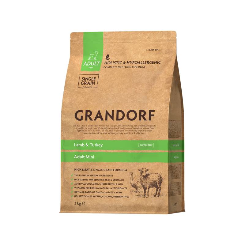 Grandorf Mini Breeds Adult - Lamm & Pute - 3 kg Grandorf Mini Breeds Adult - Lamm & Pute - 3 kg von Grandorf
