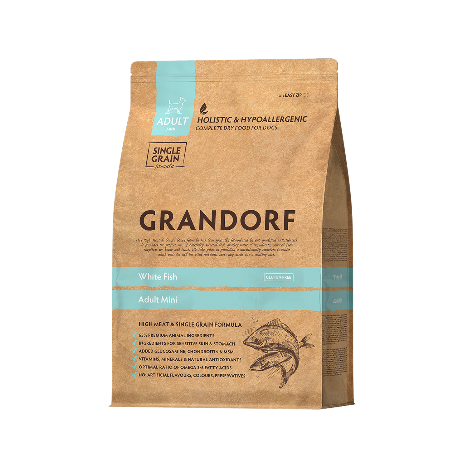 Grandorf Mini Breeds Adult - Weißfisch - 3 kg von Grandorf