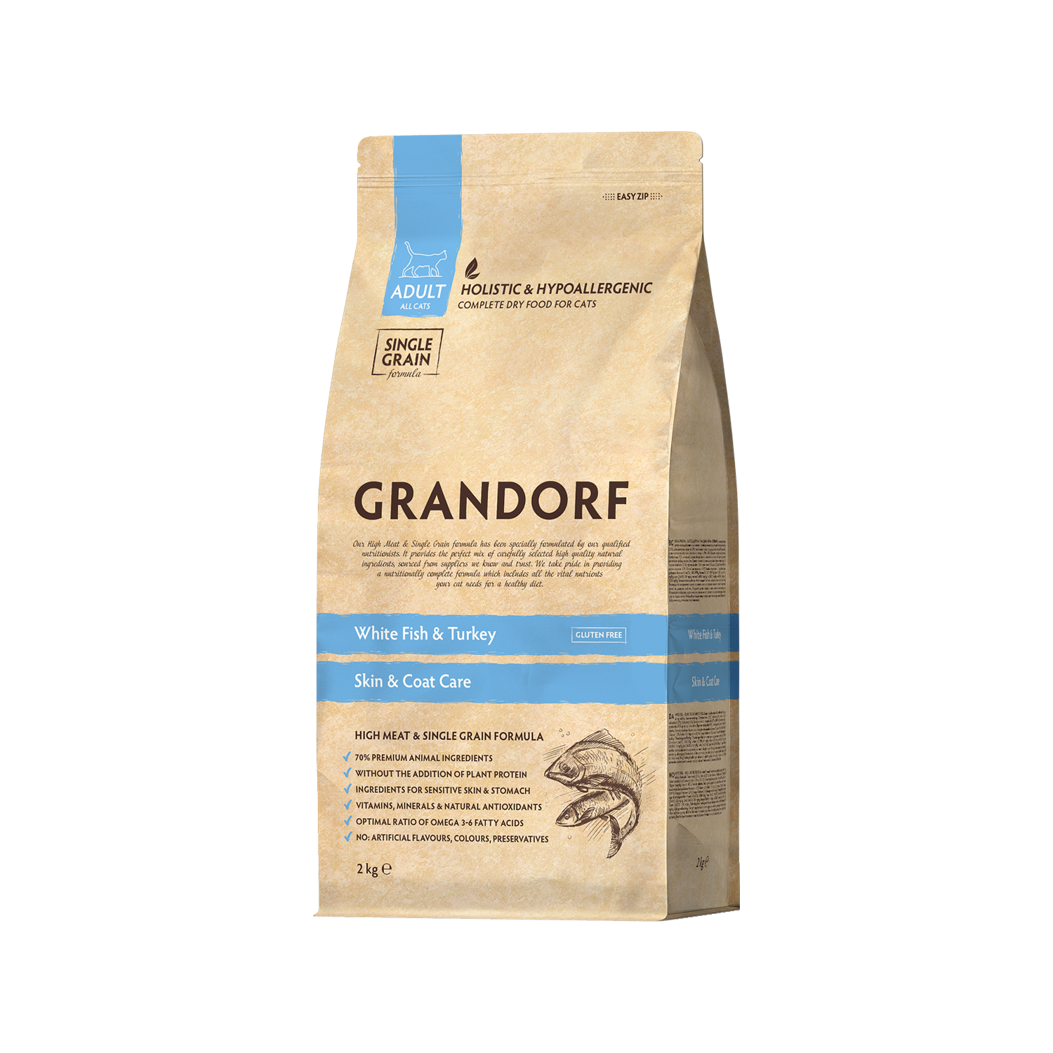 Grandorf Skin & Coat Care Adult - Weißfisch & Truthahn - 2 kg von Grandorf