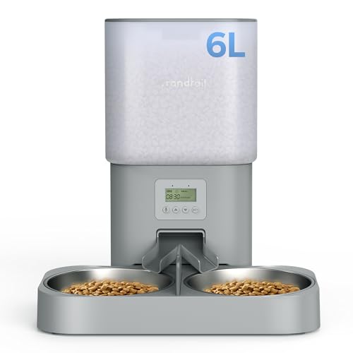 Grandtail 6.0 L Automatischer Futterautomat Katze 2 näpfe Gleichmäßig Verteilung Katzenfutter Automat Timer Katzen Futterspender mit Edelstahlschüssel Doppeltes Netzteil 10s Sprachaufzeichnung Grandtail 6.0 L Automatischer Futterautomat Katze 2 näpfe Gleichmäßig Verteilung Katzenfutter Automat Timer Katzen Futterspender mit Edelstahlschüssel Doppeltes Netzteil 10s Sprachaufzeichnung von Grandtail