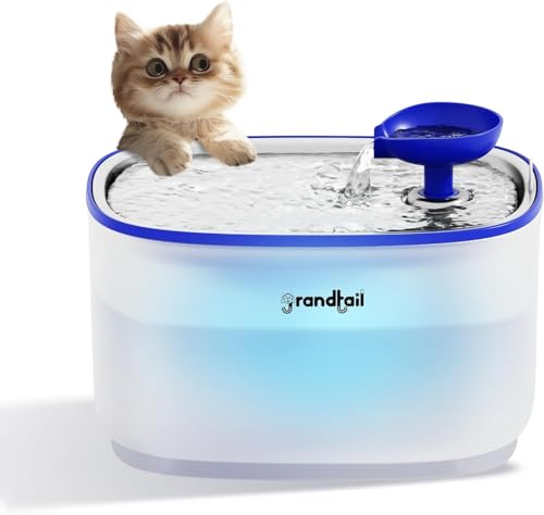 Grandtail Katzen Wasserbrunnen Kabellose Pumpe Katzenbrunnen Hund Wasserspender aus langlebigem Edelstahl Grandtail Katzen Wasserbrunnen Kabellose Pumpe Katzenbrunnen Hund Wasserspender aus langlebigem Edelstahl von Grandtail