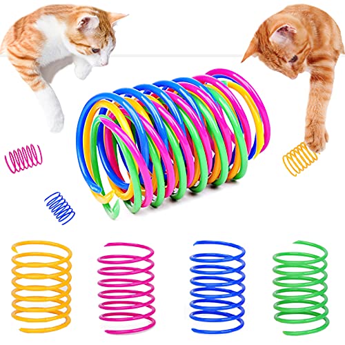 Grantop 20 Stück Katze Spielzeug, Buntes kreatives Kunststoff Spiralfedern Spirale,Spielzeug Spiralfedern Neuheit Haustiere Spielzeug Bunte Spiralfedern Spring Spirale für Katze von Grantop