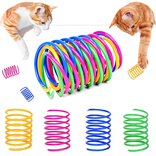 Grantop 20 Stück Katze Spielzeug, Buntes kreatives Kunststoff Spiralfedern Spirale,Spielzeuge Spiralfedern Neuheit Haustiere Spielzeug Bunte Spiralfedern Spring Spirale für Katze von Grantop
