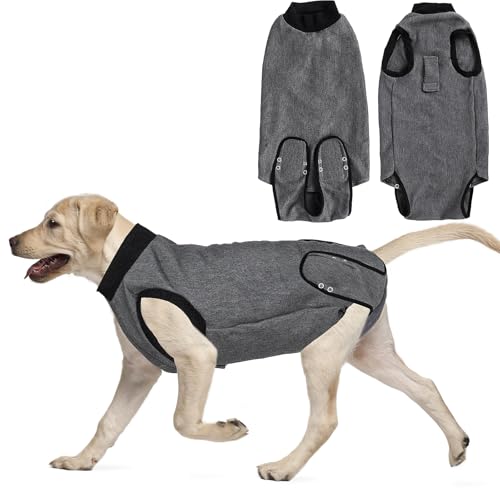 Grantop Hundebody Nach Op, Atmungsaktiv Wundschutzanzug für Hunde, Hunde Kastration Body, Erholungsanzug mit Klettverschluss, Alternative zu Hundekegel von Grantop