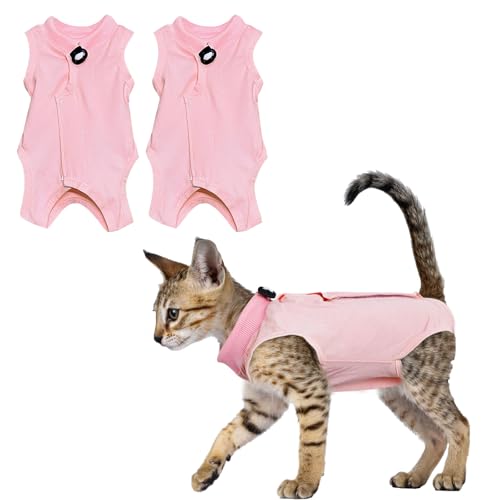 Professioneller Genesungsanzug für Katzen, Anti-Leck-Weste, Body, Kätzchen-Operationsanzug, Genesungsanzug nach Operationen, für Bauchwunden oder Hautkrankheiten, Größe L, 2 Stück Professioneller Genesungsanzug für Katzen, Anti-Leck-Weste, Body, Kätzchen-Operationsanzug, Genesungsanzug nach Operationen, für Bauchwunden oder Hautkrankheiten, Größe L, 2 Stück von Grantop