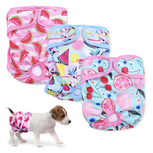 Windeln für weibliche Haustiere, Hunde, Katzen, waschbare Damenwindeln, Höschen für Hunde, Welpen, wiederverwendbare Hundewindeln, super saugfähig, für kleine, mittelgroße und große Inkontinenz, 3 Windeln für weibliche Haustiere, Hunde, Katzen, waschbare Damenwindeln, Höschen für Hunde, Welpen, wiederverwendbare Hundewindeln, super saugfähig, für kleine, mittelgroße und große Inkontinenz, 3 von Grantop