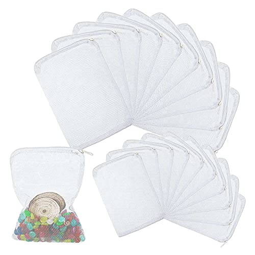 Graootoly 50PCS Aquarium Mesh Media Filter Bags Nylon Media Filter Mesh Bags with Zipper (for Particulate Carbon), Balls von Graootoly