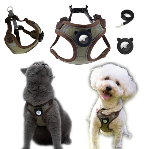 Airtag-Katzengeschirr und Leine, Set mit integriertem Airtag-Halter, Kaffeefarben, Größe S Airtag-Katzengeschirr und Leine, Set mit integriertem Airtag-Halter, Kaffeefarben, Größe S von Graphikon