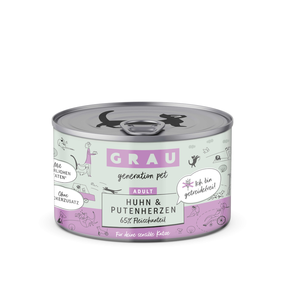 GRAU Adult Getreidefrei 6 x 200 g - Huhn & Putenherzen GRAU Adult Getreidefrei 6 x 200 g - Huhn & Putenherzen von Grau