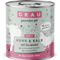 GRAU Adult Getreidefrei 6 x 800 g - Huhn & Kalb von Grau