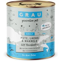 GRAU Adult Getreidefrei 6 x 800 g - Pute, Lachs & Makrele von Grau