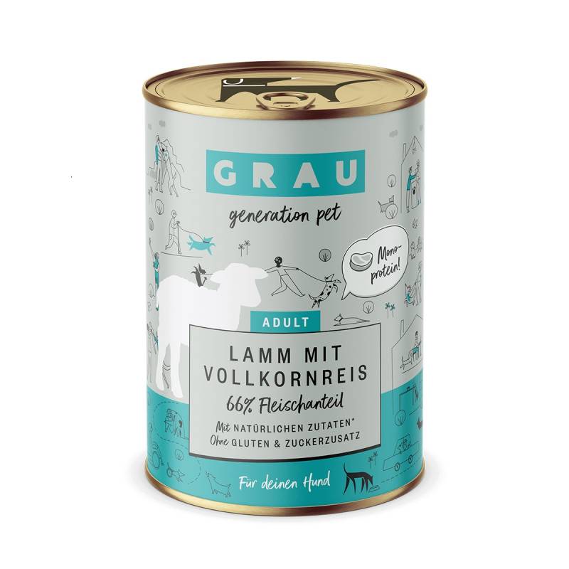 GRAU Hund Adult Lamm mit Vollkornreis 6x400g von Grau