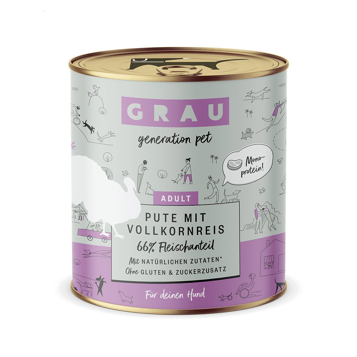 GRAU Hund Adult Pute mit Vollkornreis 6x800g von Grau