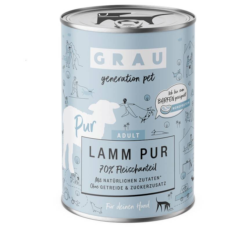 GRAU 6 x 400 g - Lamm Pur mit Leinöl von Grau