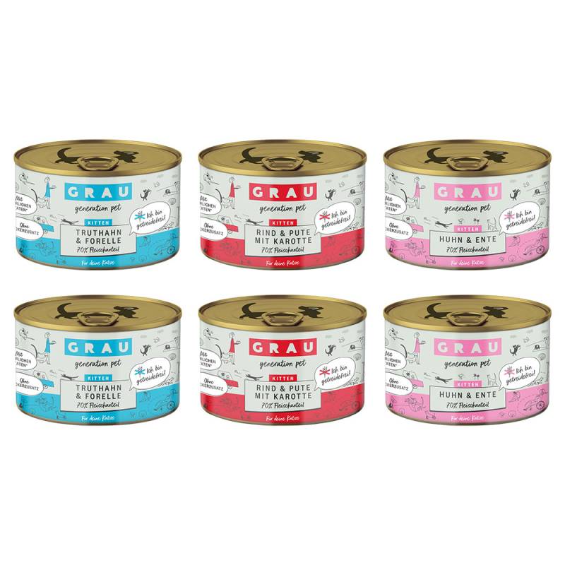 GRAU Kitten Multipack - 6 x 200 g (3 Sorten) von Grau