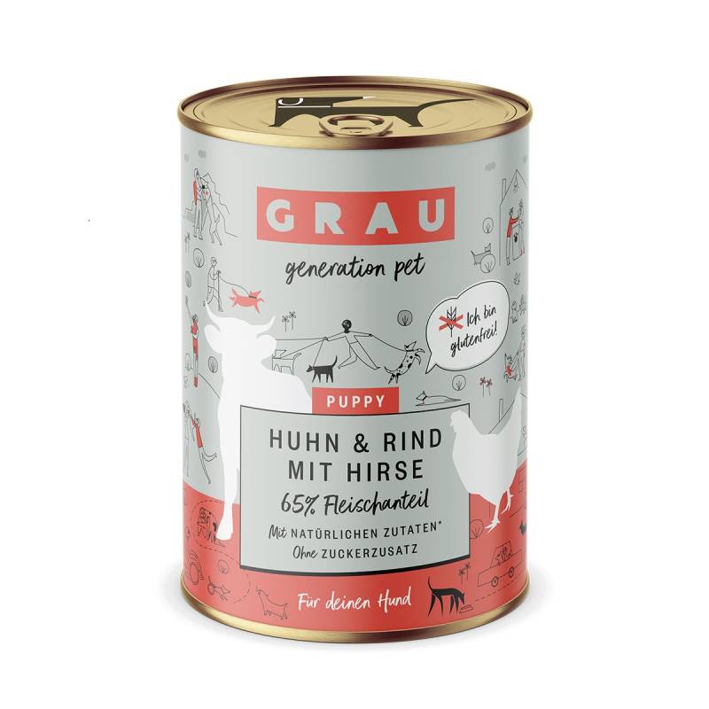 GRAU Puppy/Junior Huhn & Rind 6x400g von Grau