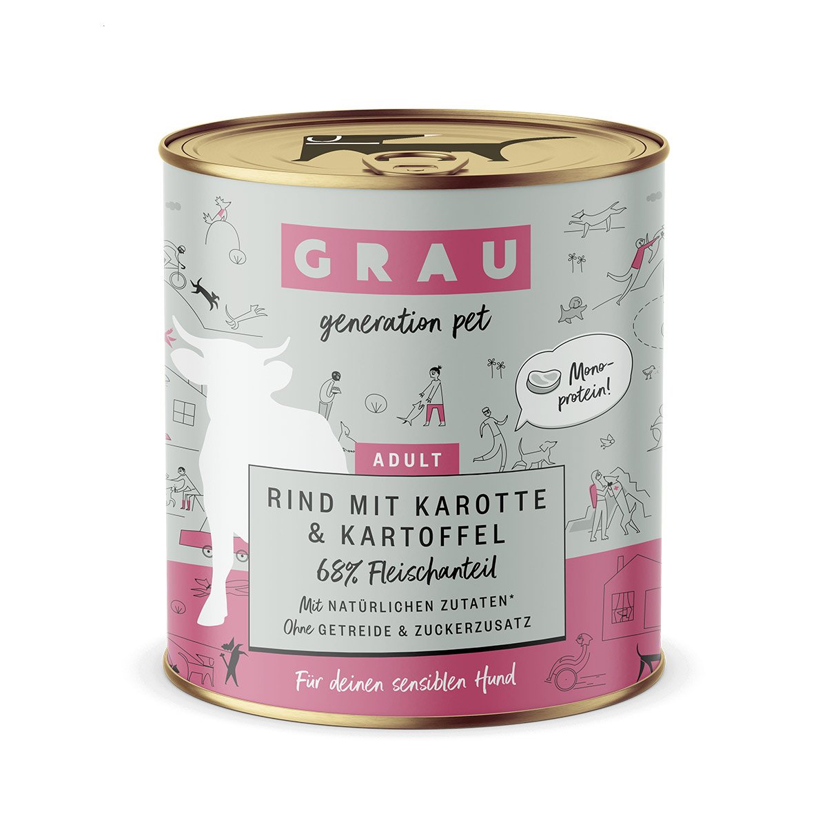 GRAU Rind mit Karotte & Kartoffel 6x800g von Grau