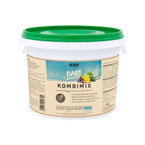 GRAU - das Original - BARF-KombiMix, Komplettmischung zum BARFEN, natürliche Rundumversorgung, 1er Pack (1 x 2 kg), Ergänzungsfuttermittel für Hunde von Grau
