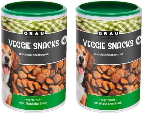 GRAU – das Original – Getreidefreie, vegetarische Snacks für Hunde - Veggie Snacks, 2er Pack (1 x 400 g), Ergänzungsfuttermittel für Hunde von Grau