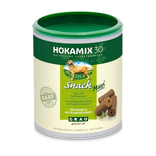 GRAU - das Original - HOKAMIX30 Snack Maxi, der gesunde Vorsorgesnack mit 30 wichtigen Kräutern 1er Pack (1 x 400 g), Ergänzungsfuttermittel für Hunde von Grau