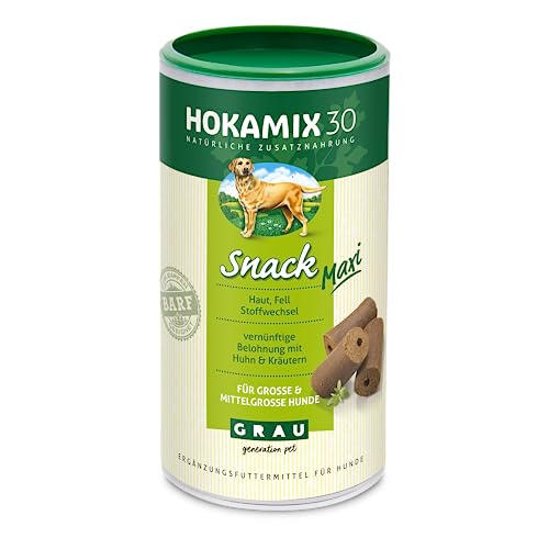 GRAU - das Original - HOKAMIX30 Snack Maxi, der gesunde Vorsorgesnack mit 30 wichtigen Kräutern 1er Pack (1 x 800 g), Ergänzungsfuttermittel für große Hunde von Grau