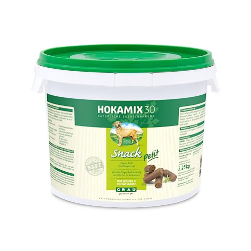 GRAU - das Original - HOKAMIX30 Snack Petit, der gesunde Vorsorgesnack mit 30 wichtigen Kräutern, 1er Pack (1 x 2,25 kg), Ergänzungsfuttermittel für Hunde von Grau