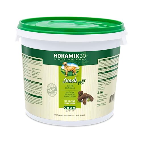 GRAU - das Original - HOKAMIX30 Snack Petit, der gesunde Vorsorgesnack mit 30 wichtigen Kräutern, 1er Pack (1 x 4,5 kg), Ergänzungsfuttermittel für Hunde von Grau