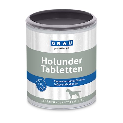 GRAU - das Original - Holunder Tabletten, für die Pigmentierung unbehaarter Haut, 1er Pack (1 x 500 Stück), Ergänzungsfuttermittel für Hunde von Grau