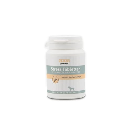 GRAU - das Original - Stress Tabletten, die natürliche Entspannung, mit Baldrian, Schlafbeere und Vitamin -B-Komplex, 1er Pack (1 x 120 Stück), Ergänzungsfuttermittel für Hunde von Grau