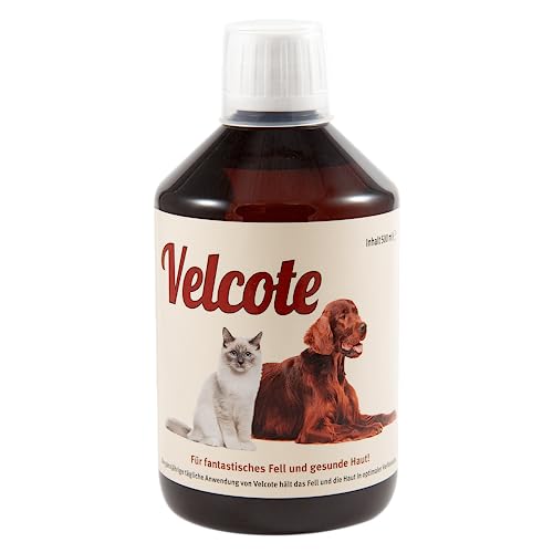 GRAU - das Original - Velcote, kaltgepresstes Öl mit wichtigen Omega 3 - und Omega -6 Fettsäuren zur Unterstützung des Fellwechsels 1er Pack (1 x 500 ml), Ergänzungsfuttermittel für Hunde & Katzen von Grau