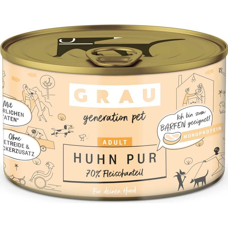 Grau Adult Huhn Pur 200 g (11,45 € pro 1 kg) von Grau
