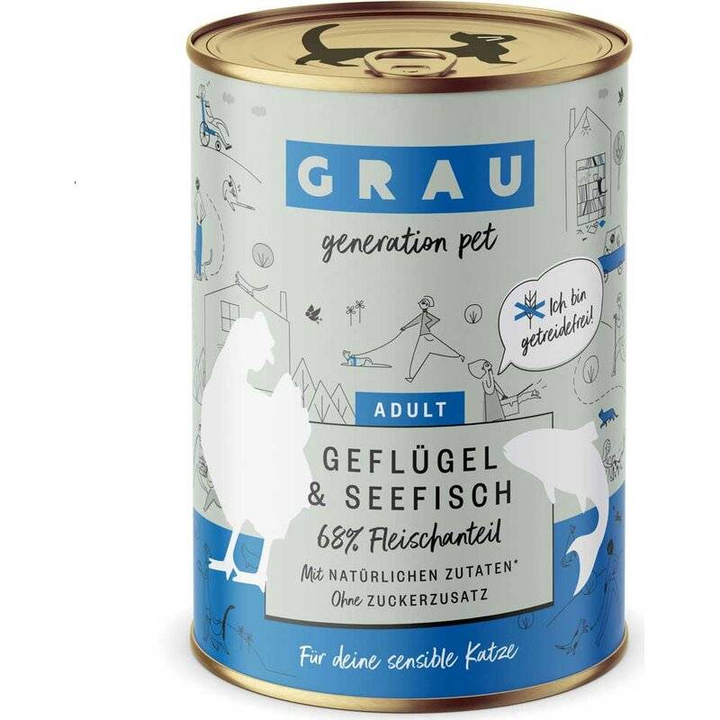 Grau Katzenfutter Gefl�gel & Seefisch 400 g (6,72 € pro 1 kg) von Grau