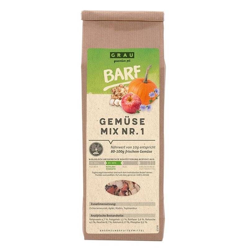 Grau Barf Gemüsemix Mischung Nr.1 150 g (33,00 € pro 1 kg) von Grau