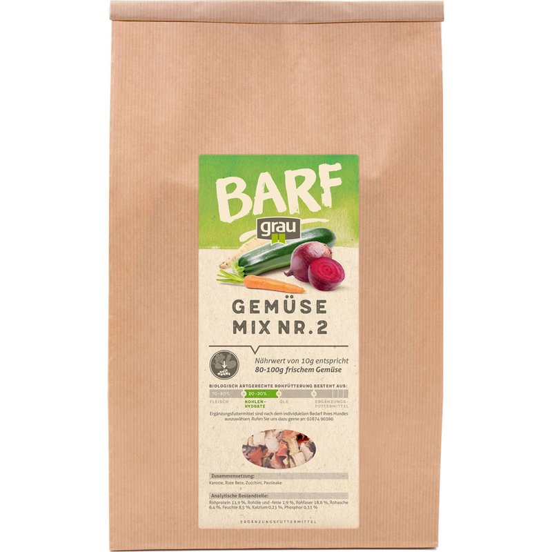 Grau Barf Gem�semix Mischung Nr.2 - 1,2 kg (15,96 € pro 1 kg) von Grau