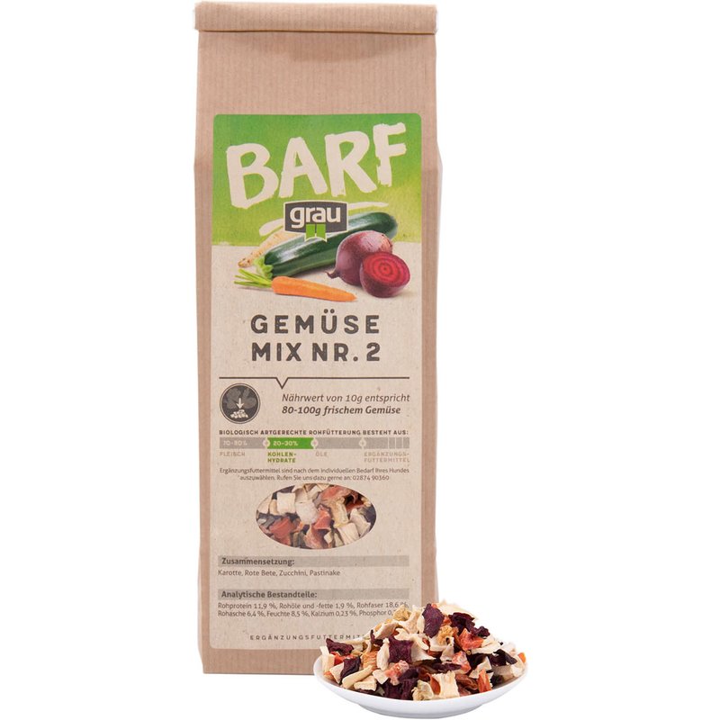 Grau Barf Gem�semix Mischung Nr.2 - 150 g (29,00 € pro 1 kg) von Grau