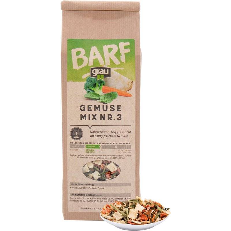 Grau Barf Gem�semix Mischung Nr.3 - 150 g (29,00 € pro 1 kg) von Grau